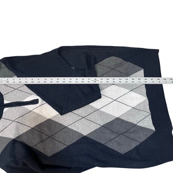 Method Men's Argyle 1/4 Zip Sweater High Mock Neck Blue/Gray Medium - Picture 6 of 6